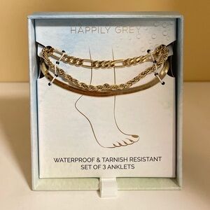 Happily Grey Gold Anklet Set